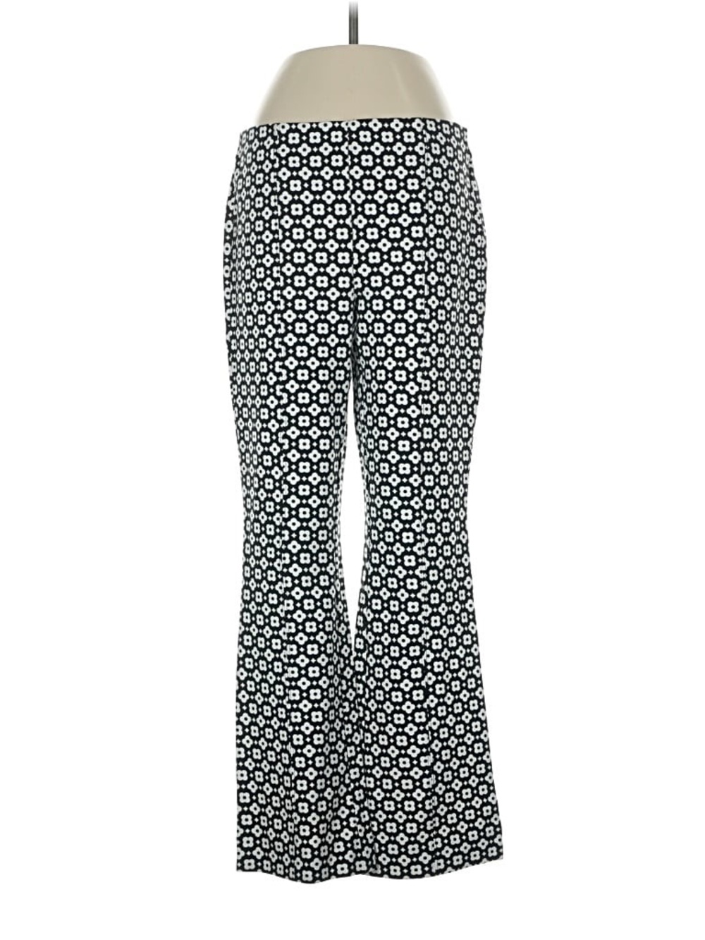 Maeve Black and White Floral Flare Pants